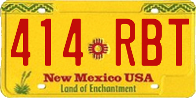NM license plate 414RBT