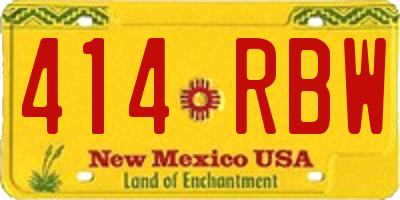 NM license plate 414RBW
