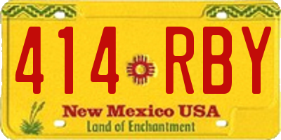 NM license plate 414RBY