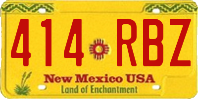 NM license plate 414RBZ