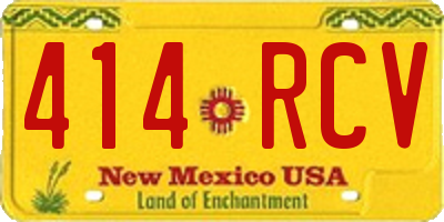 NM license plate 414RCV