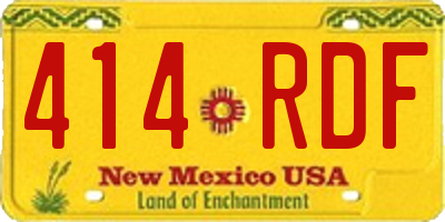 NM license plate 414RDF