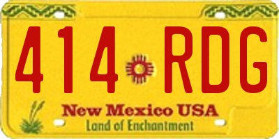 NM license plate 414RDG