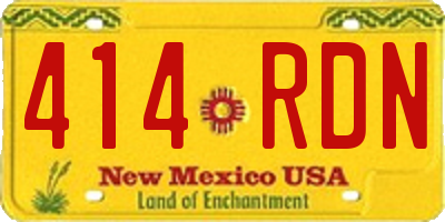 NM license plate 414RDN