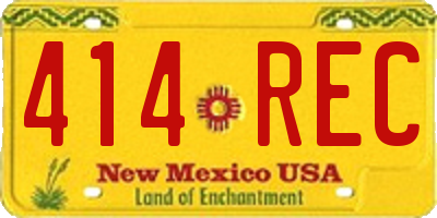 NM license plate 414REC