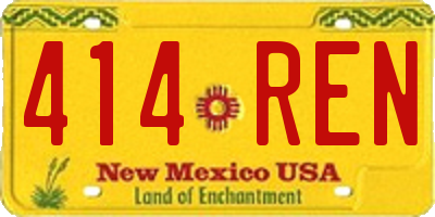 NM license plate 414REN