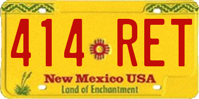 NM license plate 414RET