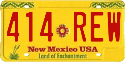 NM license plate 414REW