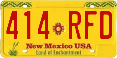 NM license plate 414RFD
