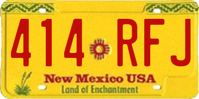 NM license plate 414RFJ