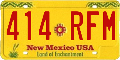 NM license plate 414RFM
