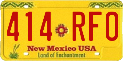 NM license plate 414RFO