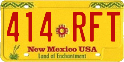 NM license plate 414RFT