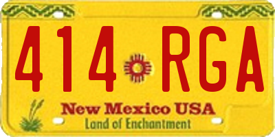 NM license plate 414RGA
