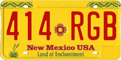 NM license plate 414RGB
