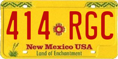 NM license plate 414RGC