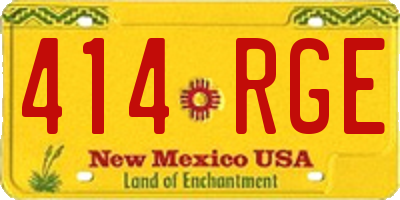 NM license plate 414RGE