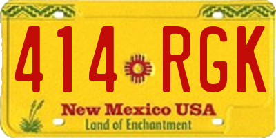 NM license plate 414RGK