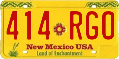 NM license plate 414RGO