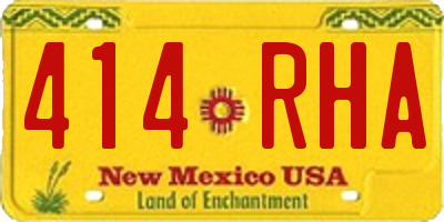 NM license plate 414RHA
