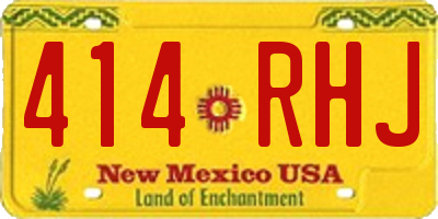 NM license plate 414RHJ