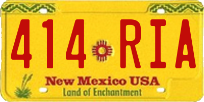 NM license plate 414RIA