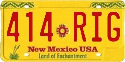 NM license plate 414RIG