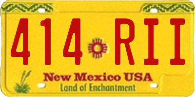 NM license plate 414RII