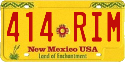 NM license plate 414RIM