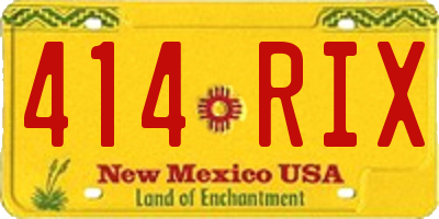 NM license plate 414RIX