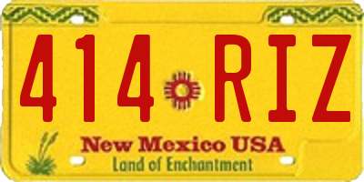 NM license plate 414RIZ