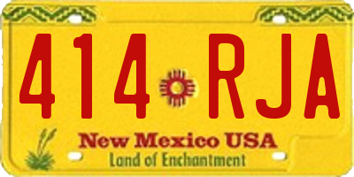 NM license plate 414RJA