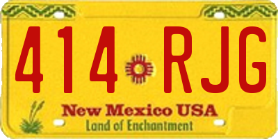 NM license plate 414RJG