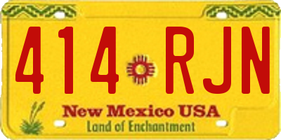 NM license plate 414RJN