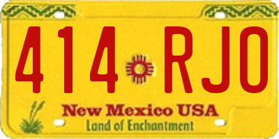 NM license plate 414RJO