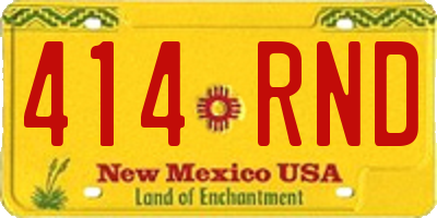 NM license plate 414RND
