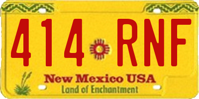 NM license plate 414RNF