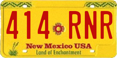 NM license plate 414RNR