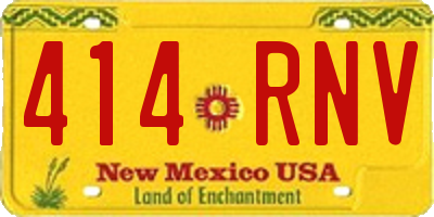 NM license plate 414RNV