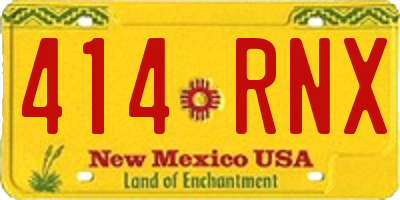 NM license plate 414RNX