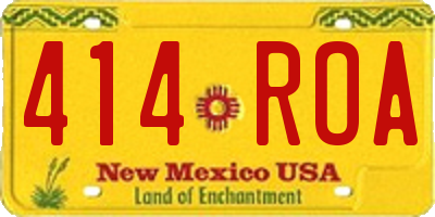 NM license plate 414ROA