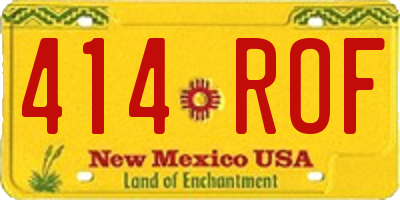 NM license plate 414ROF