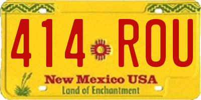 NM license plate 414ROU