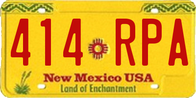 NM license plate 414RPA