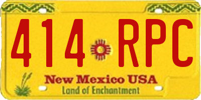 NM license plate 414RPC
