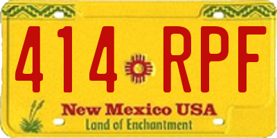 NM license plate 414RPF