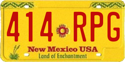 NM license plate 414RPG