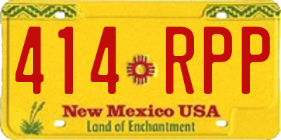 NM license plate 414RPP