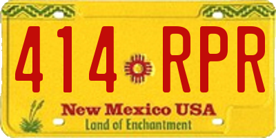 NM license plate 414RPR