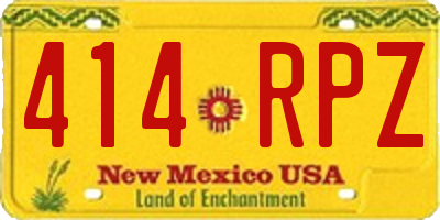 NM license plate 414RPZ